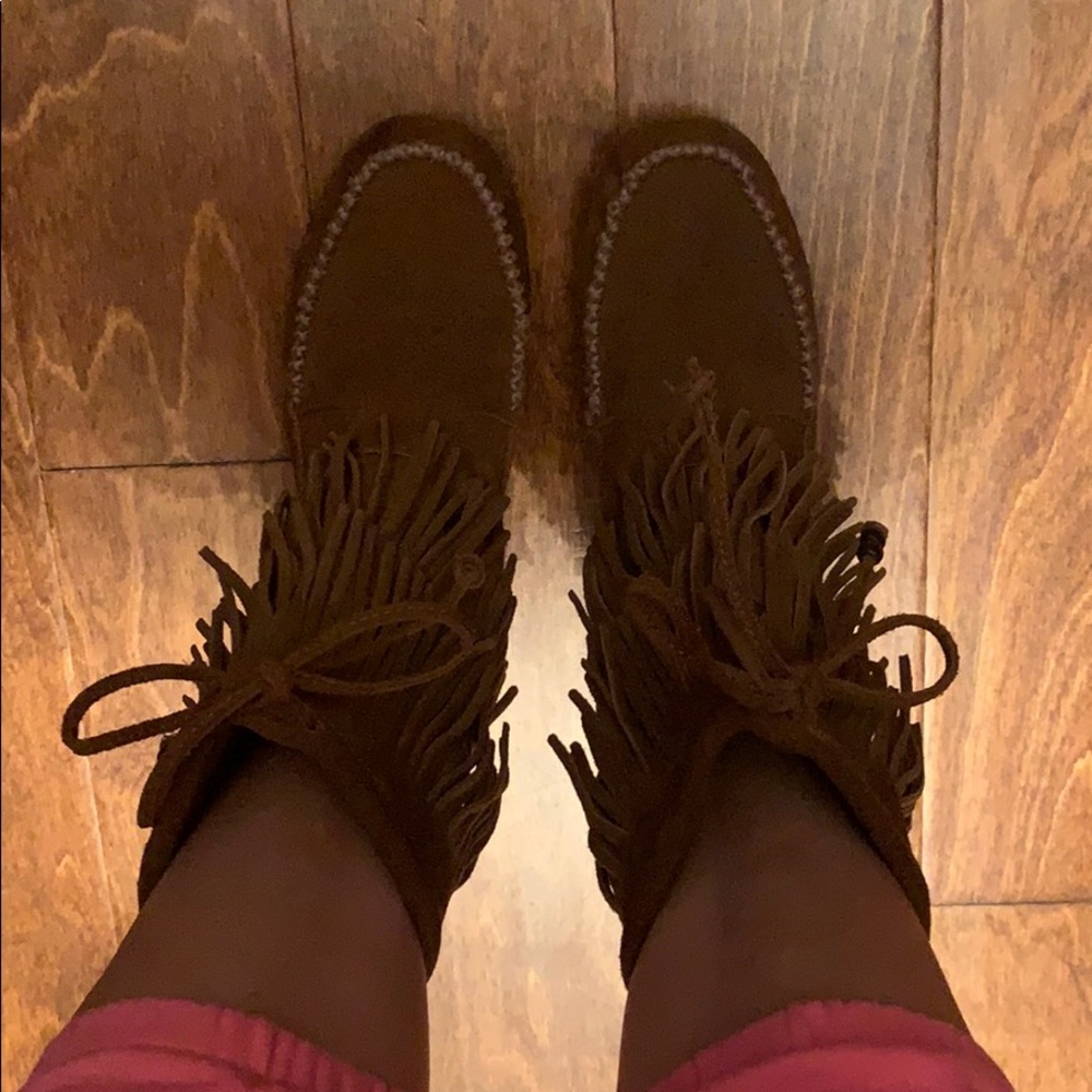 Minnetonka fringe booties